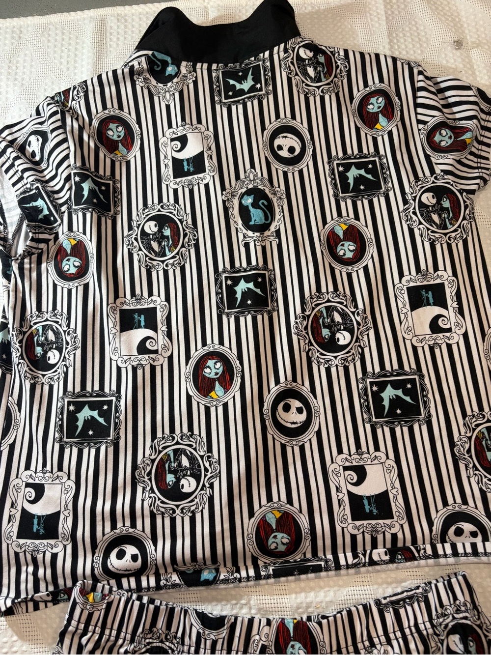 Disney The Nightmare Before Christmas Black & White Striped Women's Pajama - Picture 4 of 6